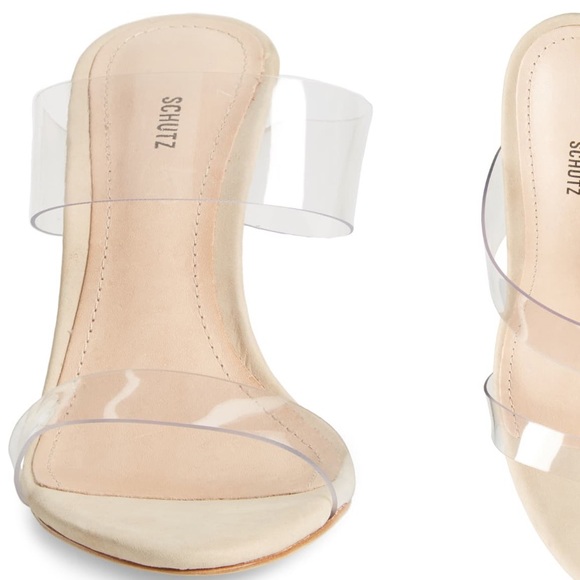 NEW Schutz Arielle Transparent Sandals in Nude - Picture 3 of 3